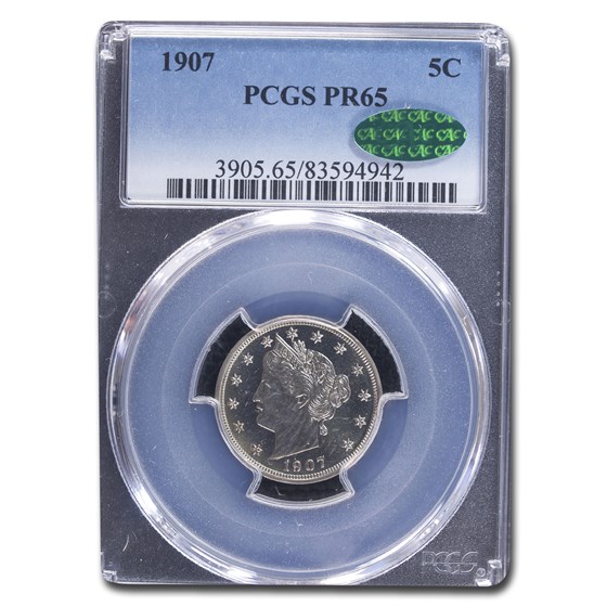1907 Liberty Head V Nickel PR-65 PCGS CAC 1907 Liberty Head V Nickel PR-65 PCGS CAC